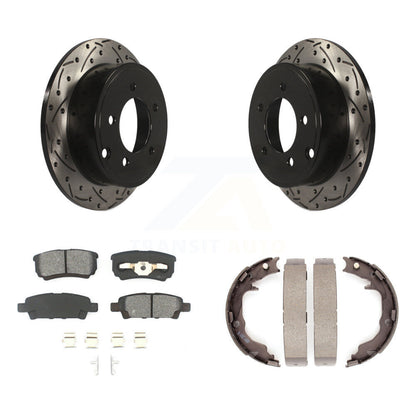 Kit de chaussures de stationnement à disques arrière percés et à fentes, plaquettes semi-métalliques, pour Jee