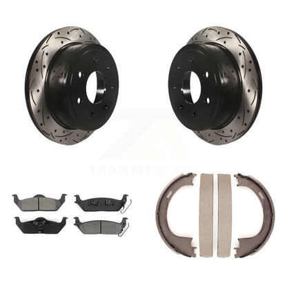 Kit de chaussures de stationnement à disques arrière, Rotors percés et fendus, plaquettes semi-métalliques