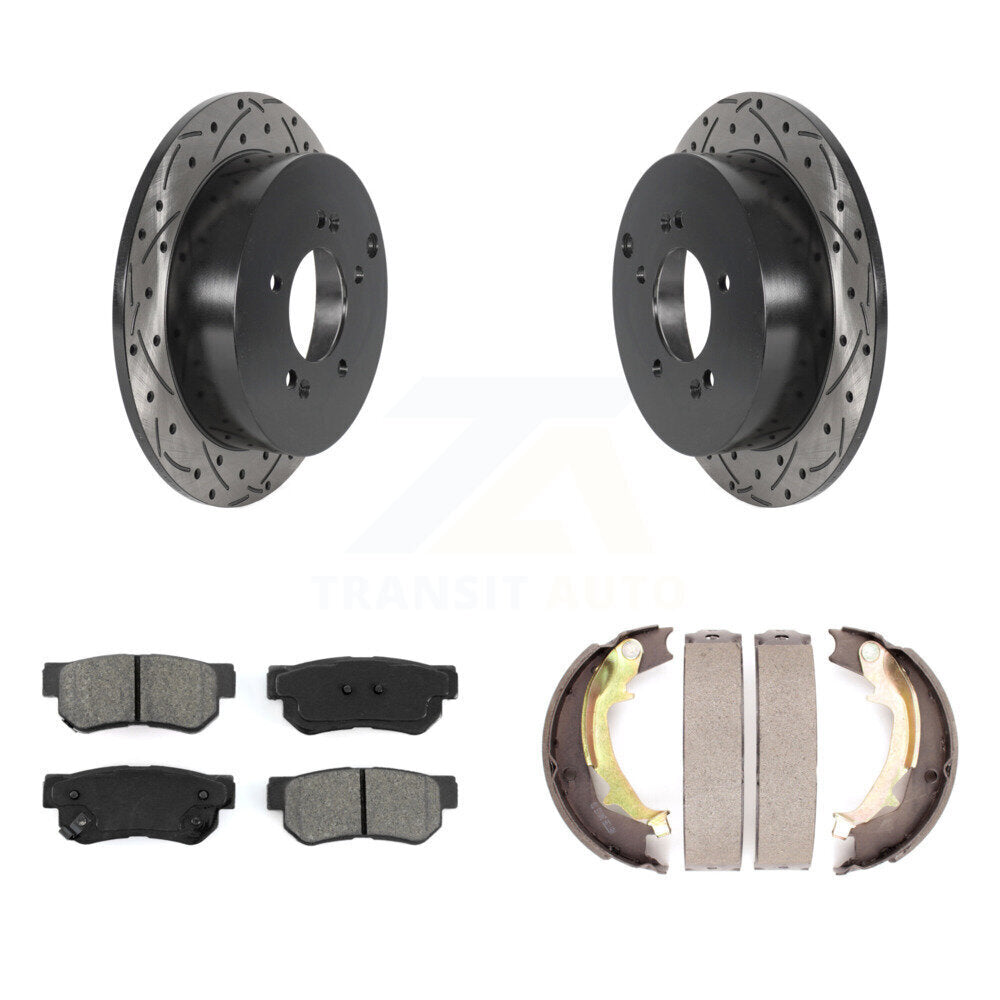 Kit de chaussures de stationnement à disques arrière, Rotors percés et fendus, plaquettes semi-métalliques, pour Kia