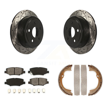 Kit de chaussures de stationnement à disques arrière percés et à fentes, plaquettes semi-métalliques, pour Jee