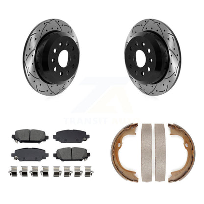 Kit de plaquettes semi-métalliques et de patins de stationnement pour disques arrière percés et fendus