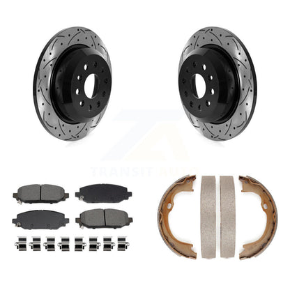 Kit de plaquettes semi-métalliques et de patins de stationnement pour disques arrière percés et fendus