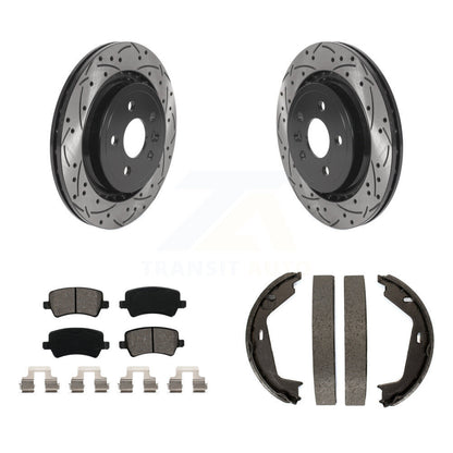 Kit de plaquettes semi-métalliques et de patins de stationnement pour disques arrière percés et fendus