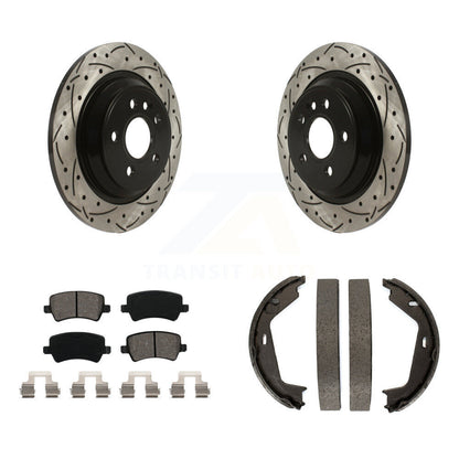 Kit de plaquettes semi-métalliques et de patins de stationnement pour disques arrière percés et fendus