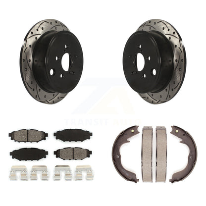 Kit de plaquettes semi-métalliques et de patins de stationnement pour disques arrière percés et fendus