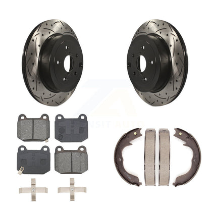 Kit de plaquettes semi-métalliques et de patins de stationnement pour disques arrière percés et fendus