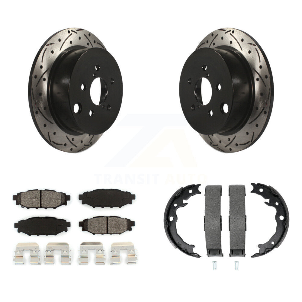 Kit de chaussures de stationnement à disques arrière percés et à fentes, plaquettes semi-métalliques, pour XV