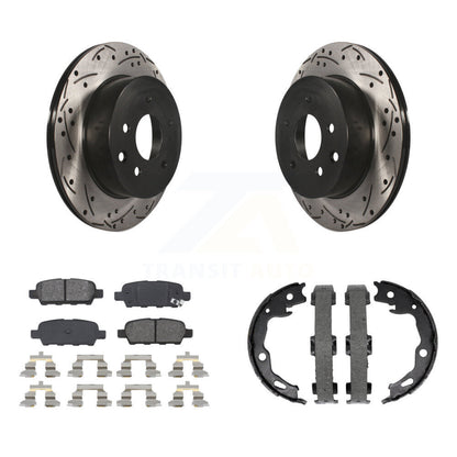 Kit de plaquettes semi-métalliques et de patins de stationnement pour disques arrière percés et fendus