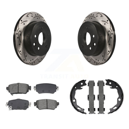 Kit de plaquettes semi-métalliques et de patins de stationnement pour disques arrière percés et fendus