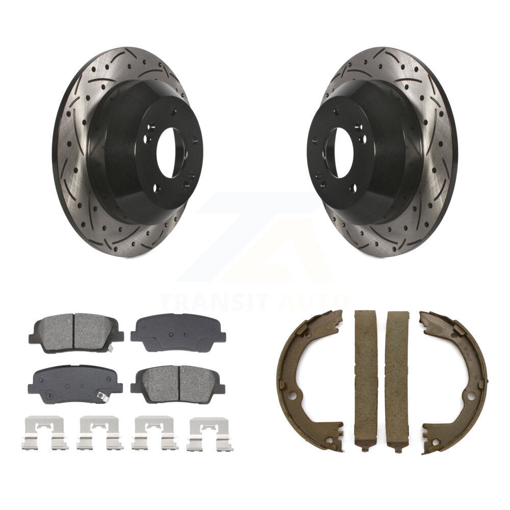 Kit de chaussures de stationnement à disques arrière percés et à fentes, plaquettes semi-métalliques, pour Fe