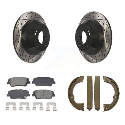 Kit de chaussures de stationnement à disques arrière percés et à fentes, plaquettes semi-métalliques, pour Fe
