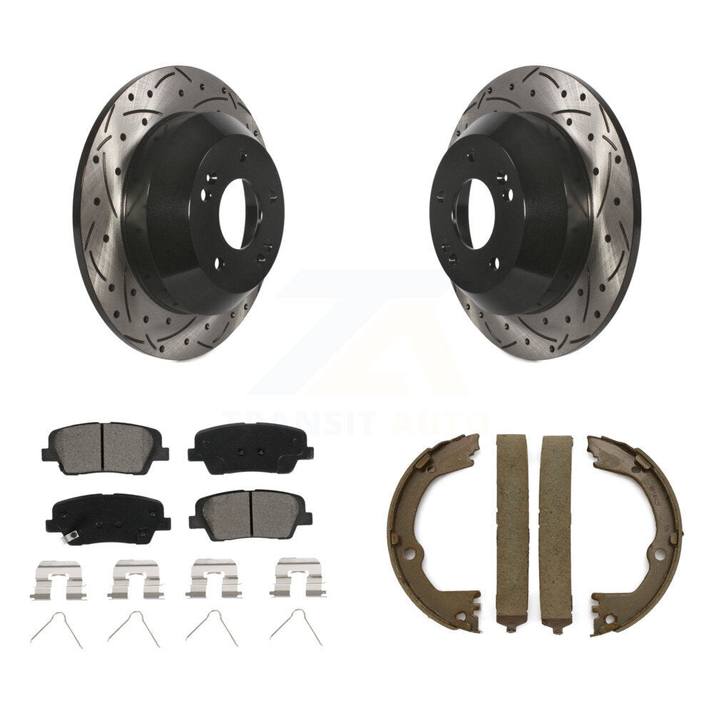 Kit de chaussures de stationnement à disques arrière percés et à fentes, plaquettes semi-métalliques, pour Fe