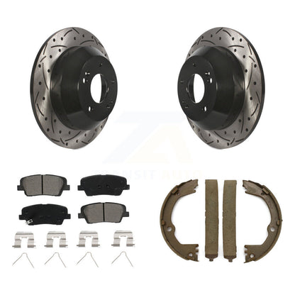 Kit de chaussures de stationnement à disques arrière percés et à fentes, plaquettes semi-métalliques, pour Fe