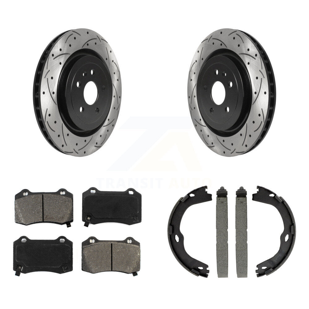 Kit de patins de stationnement à disques arrière percés et à fentes, plaquettes semi-métalliques, pour CTS