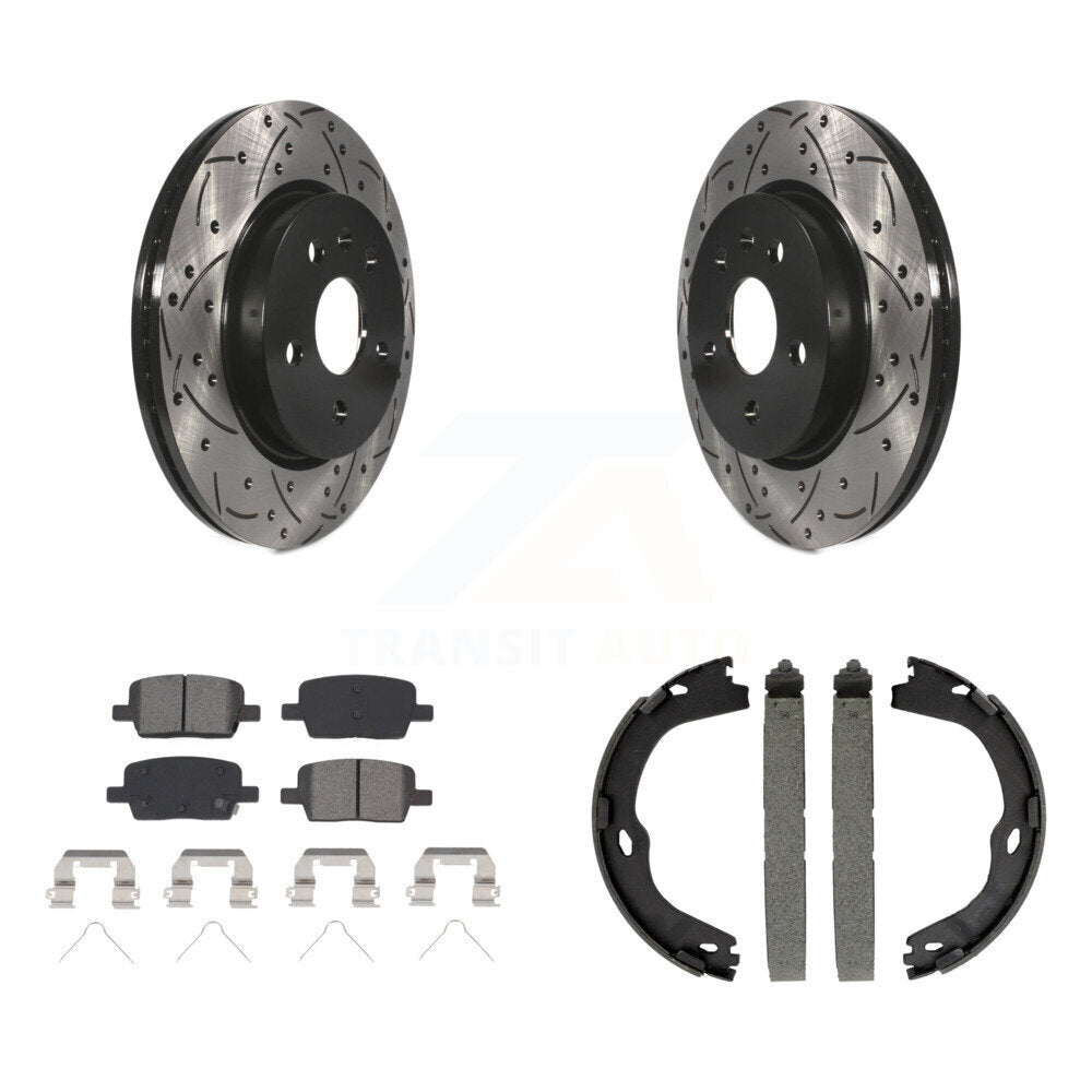 Kit de plaquettes semi-métalliques et de patins de stationnement pour disques arrière percés et fendus