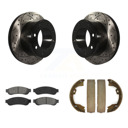 Kit de chaussures de stationnement à disques arrière, Rotors percés et fendus, plaquettes semi-métalliques