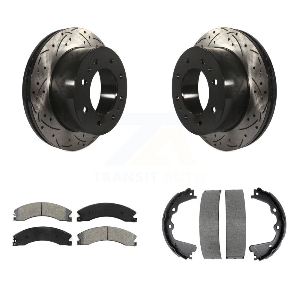 Kit de chaussures de stationnement à disques arrière percés et à fentes, plaquettes semi-métalliques, pour GMC