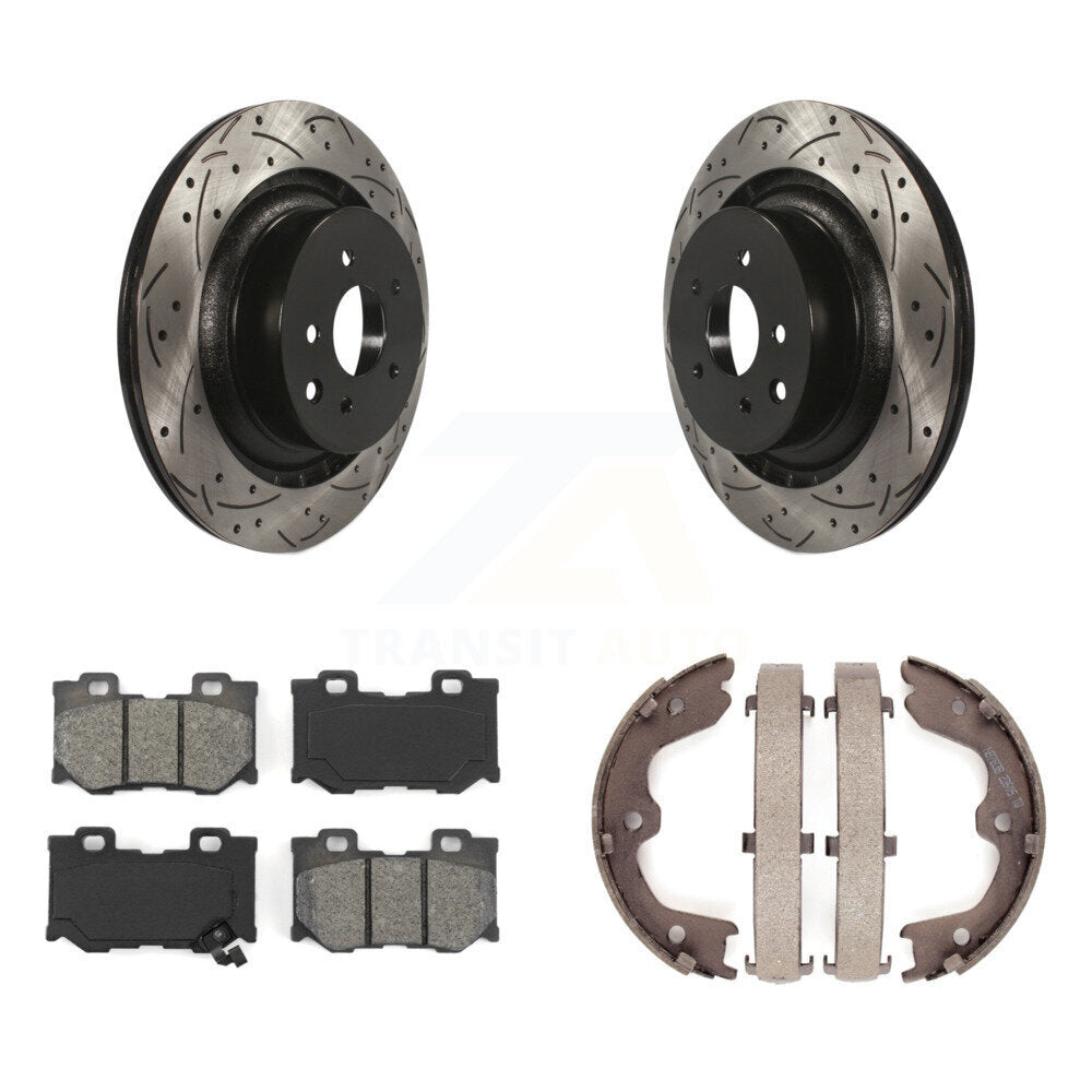 Kit de chaussures de stationnement à disques arrière percés et à fentes, plaquettes semi-métalliques, pour G37