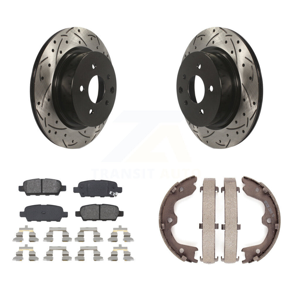Kit de chaussures de stationnement à disques arrière percés et à fentes, plaquettes semi-métalliques, pour G37