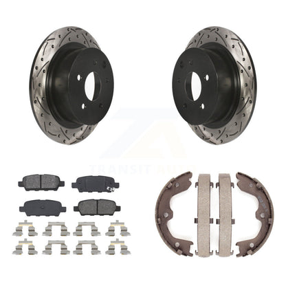 Kit de plaquettes semi-métalliques et de patins de stationnement pour disques arrière percés et fendus