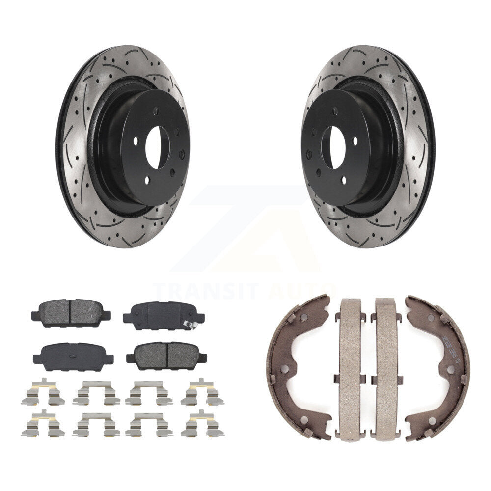 Kit de chaussures de stationnement à disques arrière percés et à fentes, plaquettes semi-métalliques, pour G35