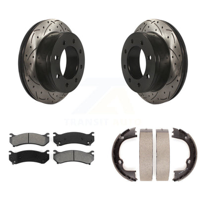 Kit de chaussures de stationnement à disques arrière percés et à fentes, plaquettes semi-métalliques, pour GMC