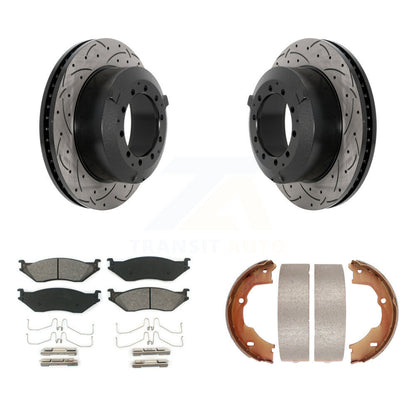 Kit de chaussures de stationnement à disques arrière, Rotors percés et fendus, plaquettes semi-métalliques