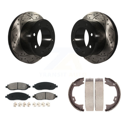 Kit de chaussures de stationnement à disques arrière, Rotors percés et fendus, plaquettes semi-métalliques
