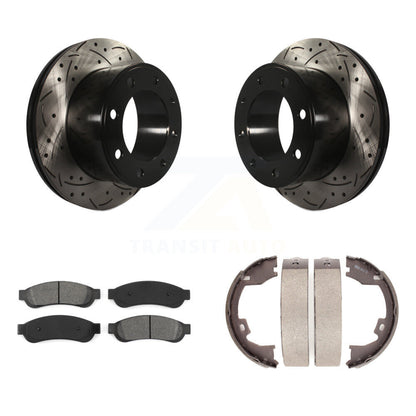 Kit de chaussures de stationnement à disques arrière, Rotors percés et fendus, plaquettes semi-métalliques