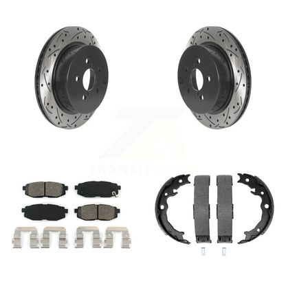 Kit de plaquettes semi-métalliques et de patins de stationnement pour disques arrière percés et fendus