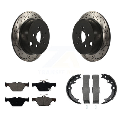 Kit de plaquettes semi-métalliques et de patins de stationnement pour disques arrière percés et fendus