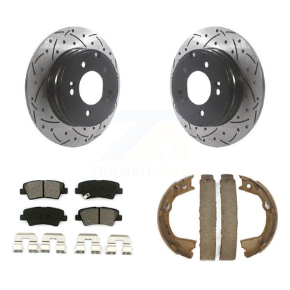 Kit de chaussures de stationnement à disques arrière, Rotors percés et fendus, plaquettes semi-métalliques, pour Kia
