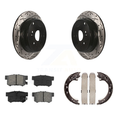 Kit de plaquettes semi-métalliques et de patins de stationnement pour disques arrière percés et fendus