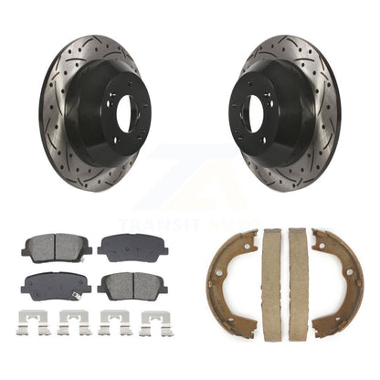 Kit de chaussures de stationnement à disques arrière percés et à fentes, plaquettes semi-métalliques, pour Fe