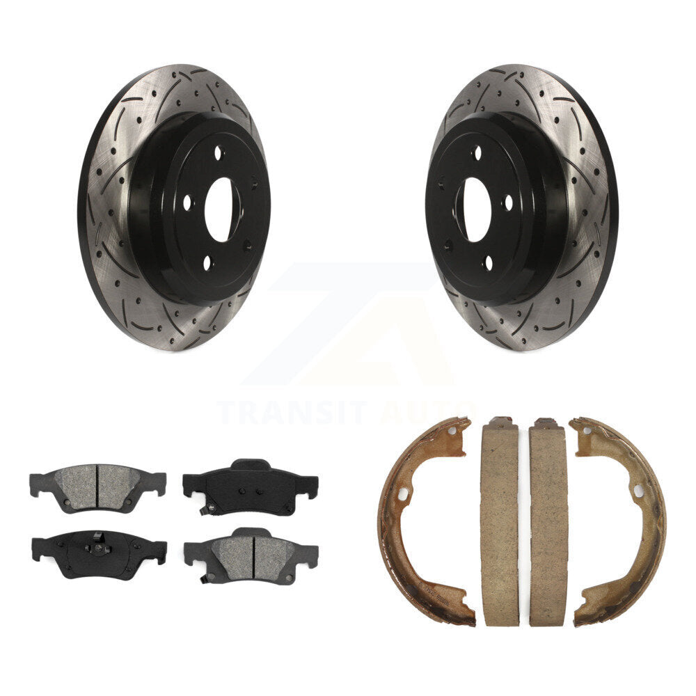 Kit de chaussures de stationnement à disques arrière percés et à fentes, plaquettes semi-métalliques, pour Jee