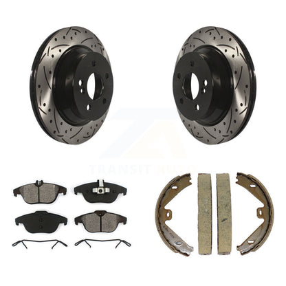 Kit de plaquettes semi-métalliques et de patins de stationnement pour disques arrière percés et fendus