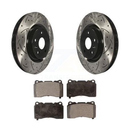 Rotor de frein à disque à fente avant percée et Kit de plaquettes en céramique pour Pontiac G8 Buick Rega