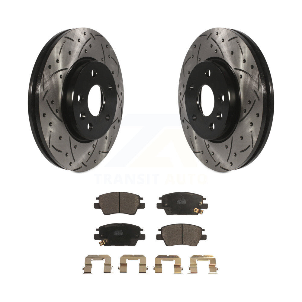 Rotor de frein à fente avant percé et Kit de plaquettes en céramique pour Chevrolet Cruze Bolt EV EU