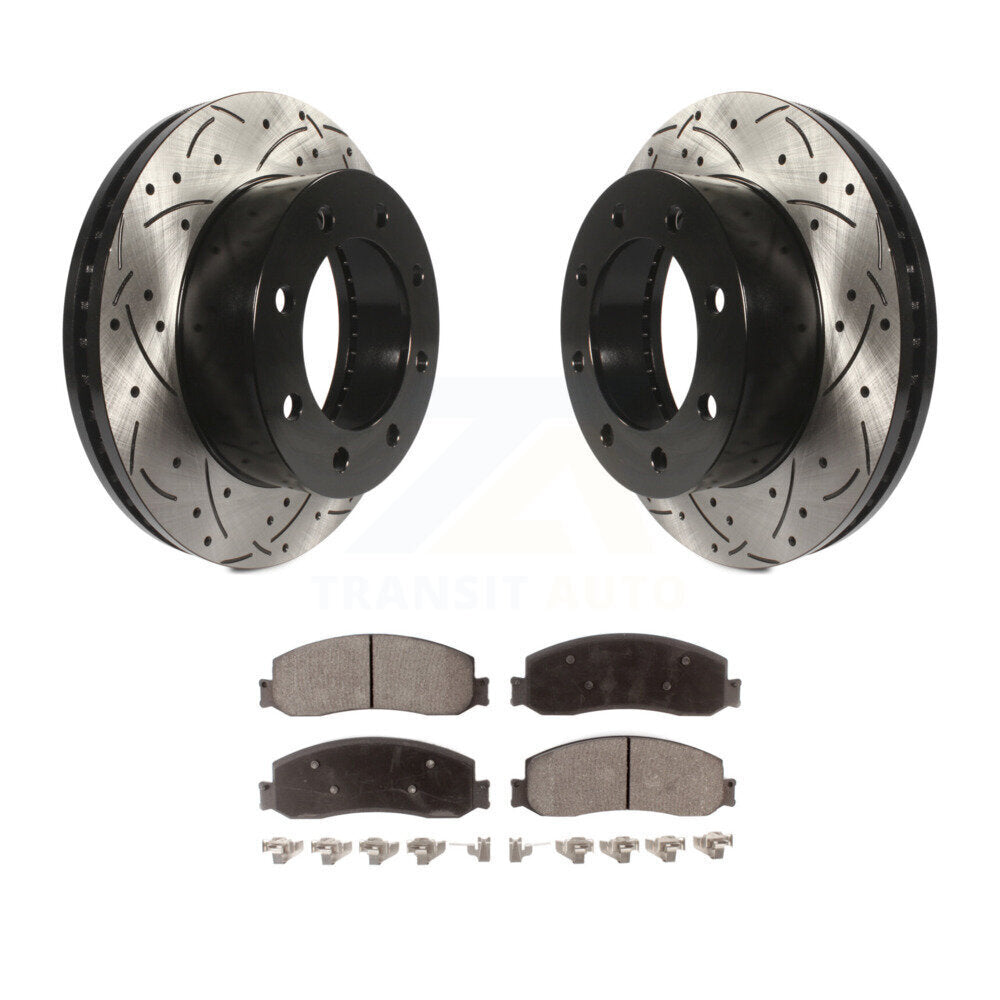 Kit de plaquettes en céramique pour Rotor de frein, fente de perçage avant, pour Ford F-250 Super Duty F-350 4W