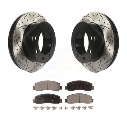 Kit de plaquettes en céramique pour Rotor de frein, fente de perçage avant, pour Ford F-250 Super Duty F-350 4W