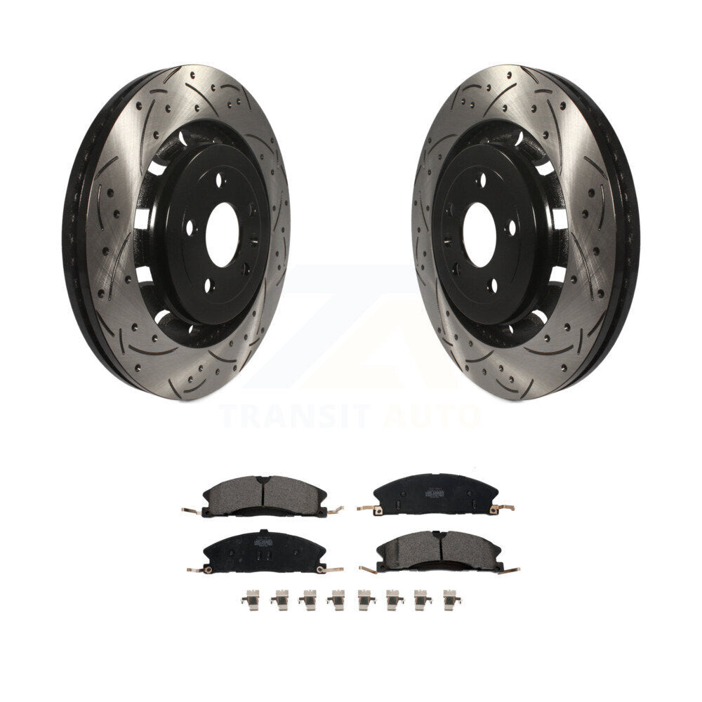 Kit de plaquettes en céramique pour Rotor de frein, fente de perçage avant, pour Ford Explorer Flex Taurus Seda