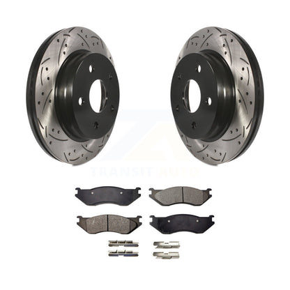 Rotor de frein à disque à fente avant percée et Kit de plaquettes en céramique pour Dodge Ram 1500 Durang
