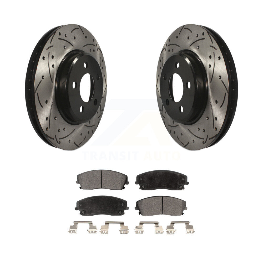 Kit de plaquettes en céramique pour Rotor de frein à disque, fente de perçage avant, pour Dodge Chrysler 300 Charge