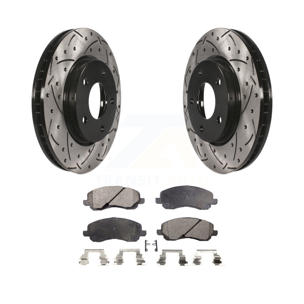 Kit de plaquettes en céramique pour Rotor de frein, fente de perçage avant, pour Mitsubishi Lancer Dodge Calibe