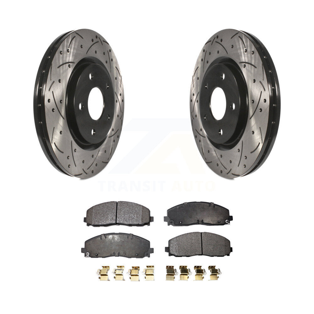 Kit de plaquettes en céramique pour Rotor de frein à fente avant percée, pour Dodge Grand Caravan Journey