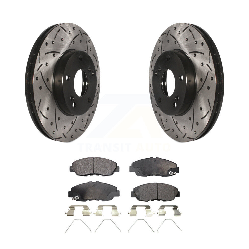 Kit de plaquettes en céramique pour Rotor de frein à fente avant percée, pour Honda Civic Tourin 2014 – 2015