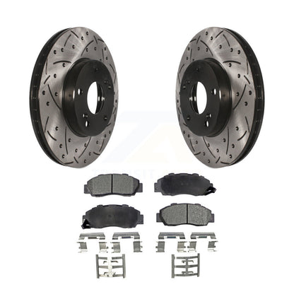 Rotor de frein à fente percée avant et Kit de plaquettes en céramique pour Honda Accord 3.0 1998 – 2002