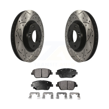 Kit de plaquettes en céramique pour Rotors de frein à disque, fente de perçage avant, pour Hyundai Sonata Kia Optim