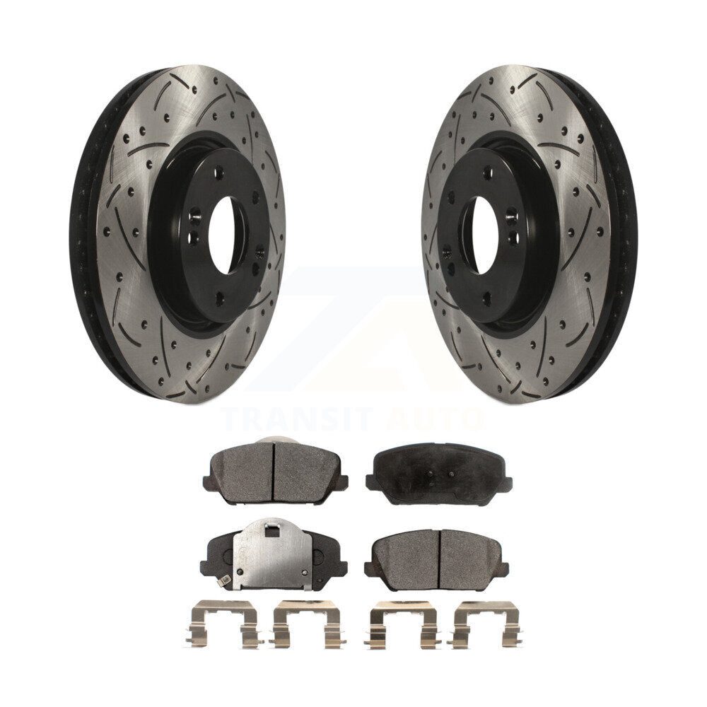 Kit de plaquettes en céramique pour Rotor de frein à disque, fente de perçage pour manteau avant, pour Kia Forte Forte5 Kou