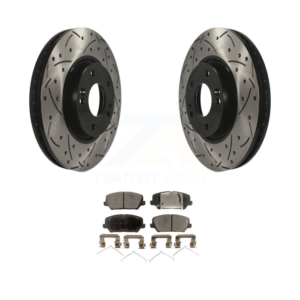 Kit de plaquettes en céramique pour Rotor de frein à disque, fente avant percée, pour Kia Forte Forte5 Hyunda